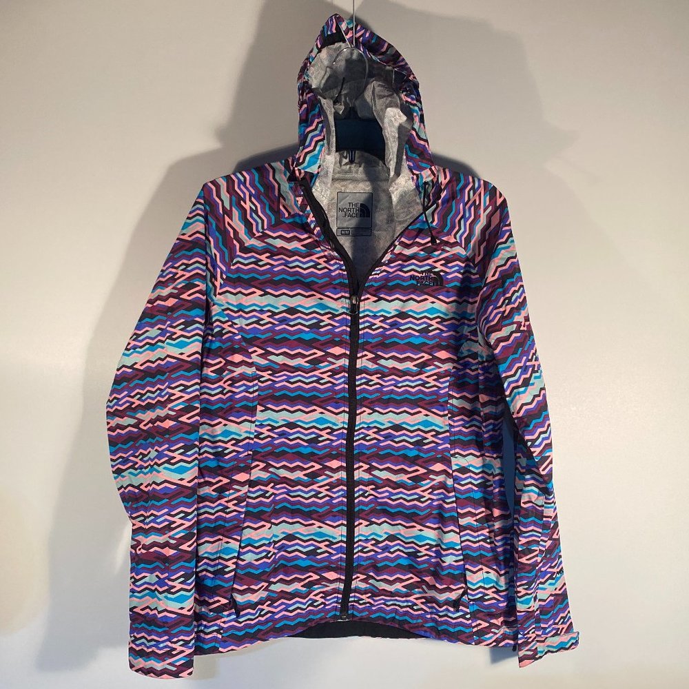 North Face Multi-Color Geometric Print Rain Jacket Women Size M